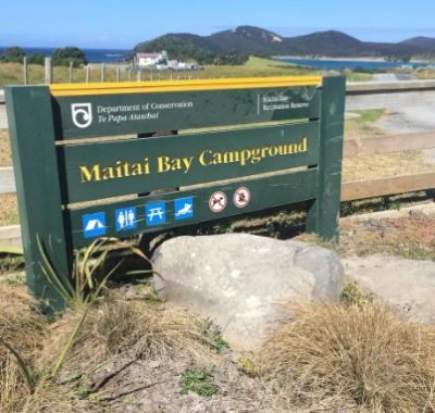Matai Bay camp site in North Island.
